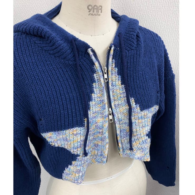 クロップド丈星柄ジップニット | LADY LIKE  | 詳細画像14 