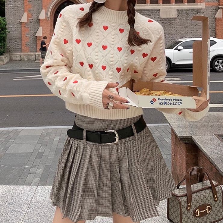 ハートプリント丸首ニット | LADY LIKE  | 詳細画像10 