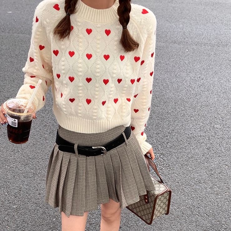 ハートプリント丸首ニット | LADY LIKE  | 詳細画像14 