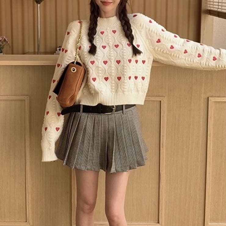 ハートプリント丸首ニット | LADY LIKE  | 詳細画像16 