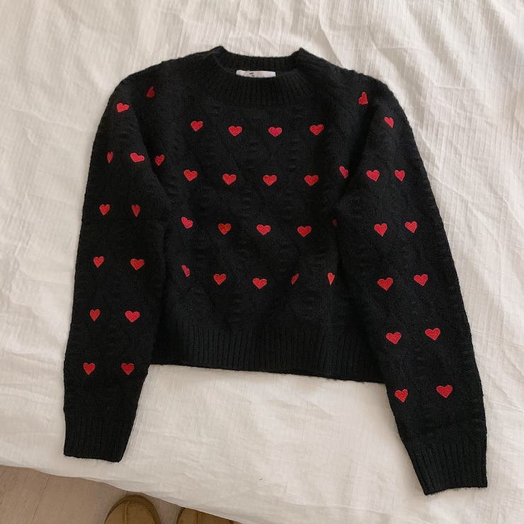ハートプリント丸首ニット | LADY LIKE  | 詳細画像17 