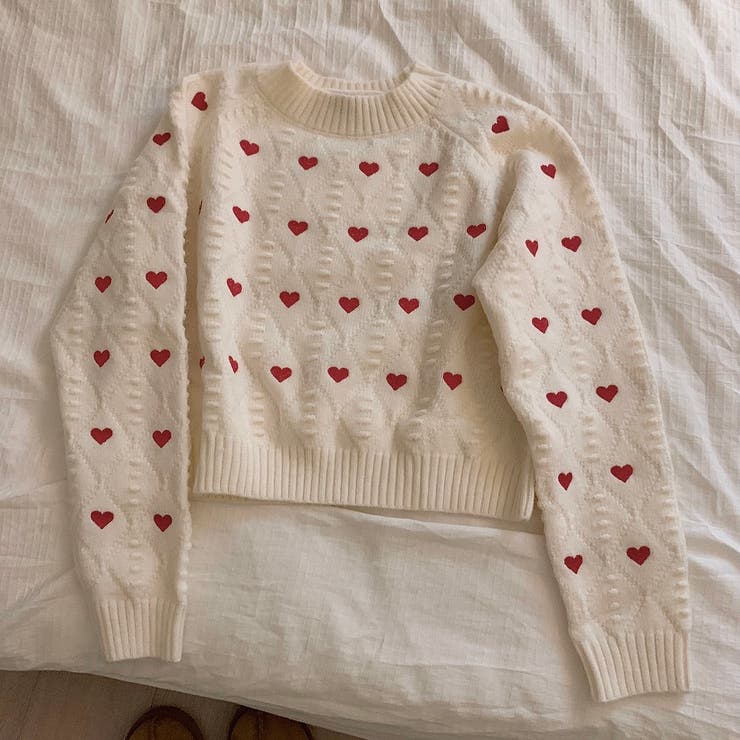 ハートプリント丸首ニット | LADY LIKE  | 詳細画像18 