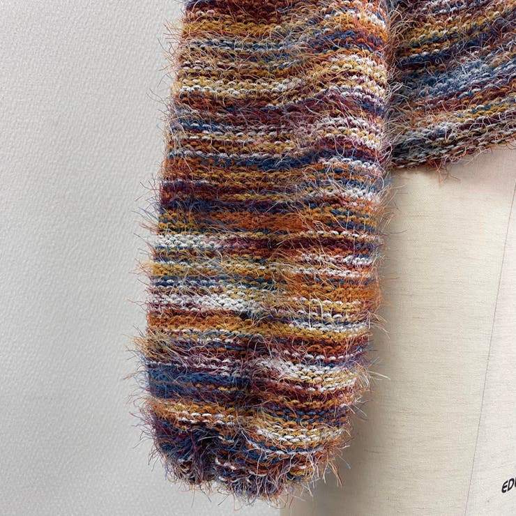 ラウンドネックボーダーシャギーカーディガン | LADY LIKE  | 詳細画像24 