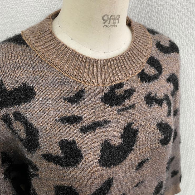 レオパード風バイカラーオーバーサイズニット | LADY LIKE  | 詳細画像11 