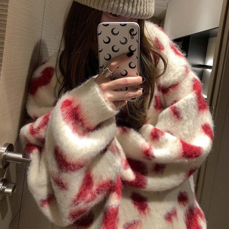 レオパード風バイカラーオーバーサイズニット | LADY LIKE  | 詳細画像3 