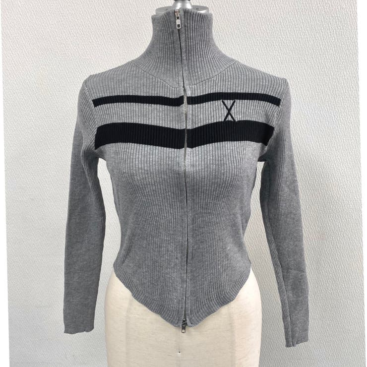 ライン入りダブルジップハイネックリブニット | LADY LIKE  | 詳細画像6 