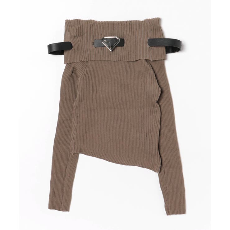 ベルト付きオフショルダーリブニット | LADY LIKE  | 詳細画像21 