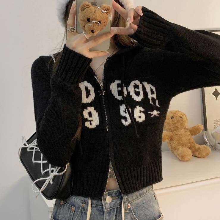 フロントロゴニットパーカー | LADY LIKE  | 詳細画像2 