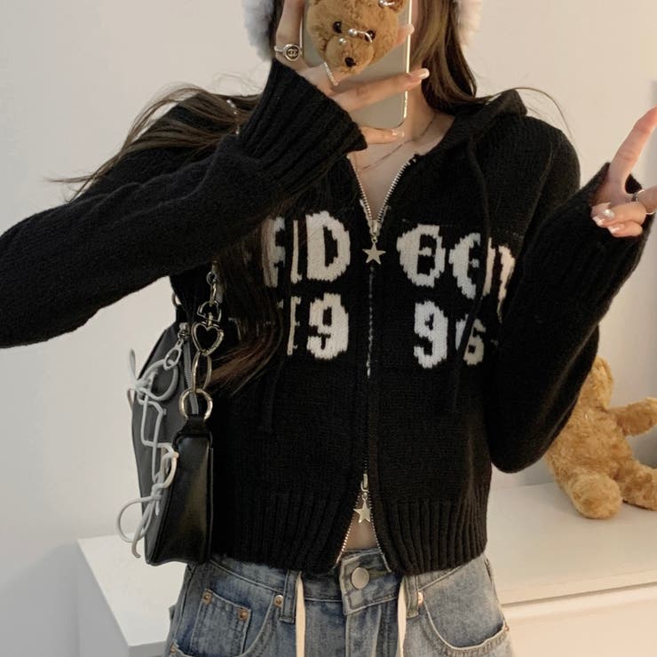 フロントロゴニットパーカー | LADY LIKE  | 詳細画像3 