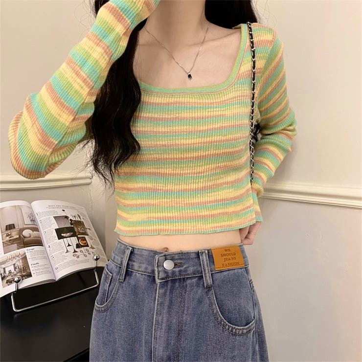 グラデーションボーダー柄ニット | LADY LIKE  | 詳細画像13 