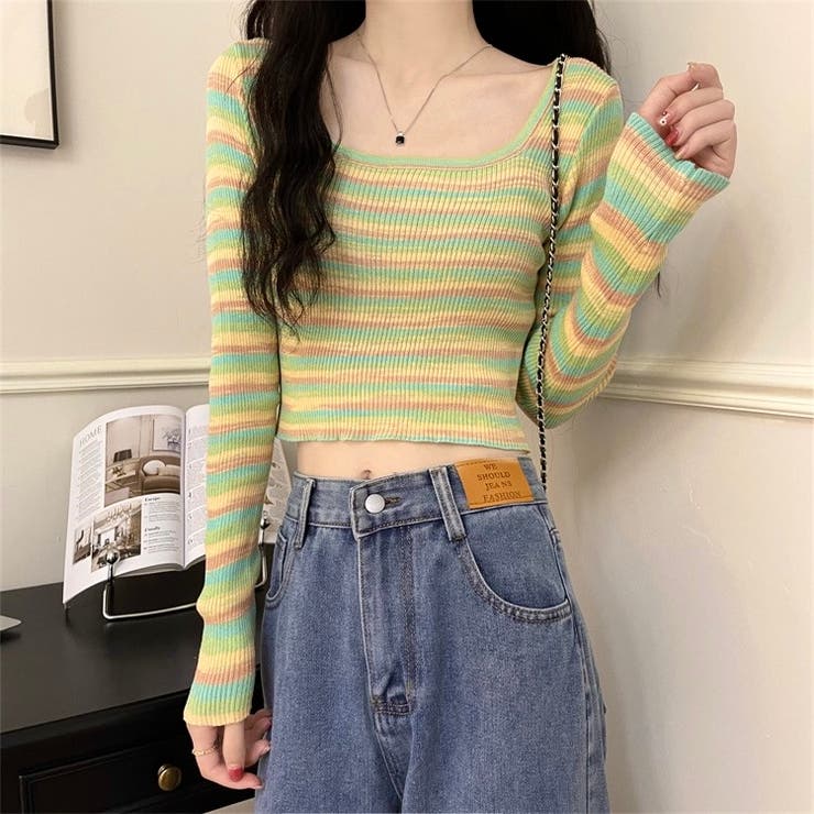 グラデーションボーダー柄ニット | LADY LIKE  | 詳細画像14 