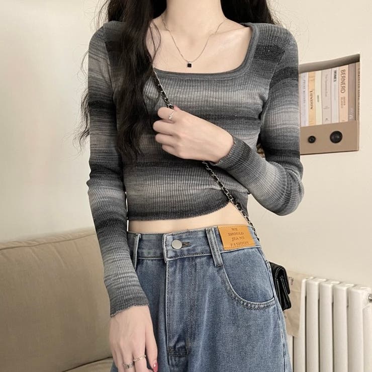 グラデーションボーダー柄ニット | LADY LIKE  | 詳細画像7 