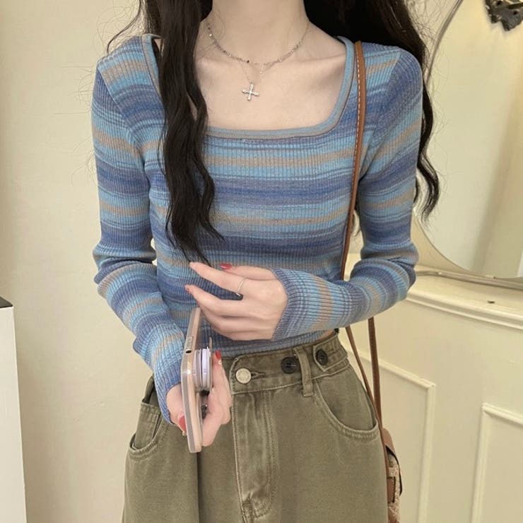 グラデーションボーダー柄ニット | LADY LIKE  | 詳細画像8 