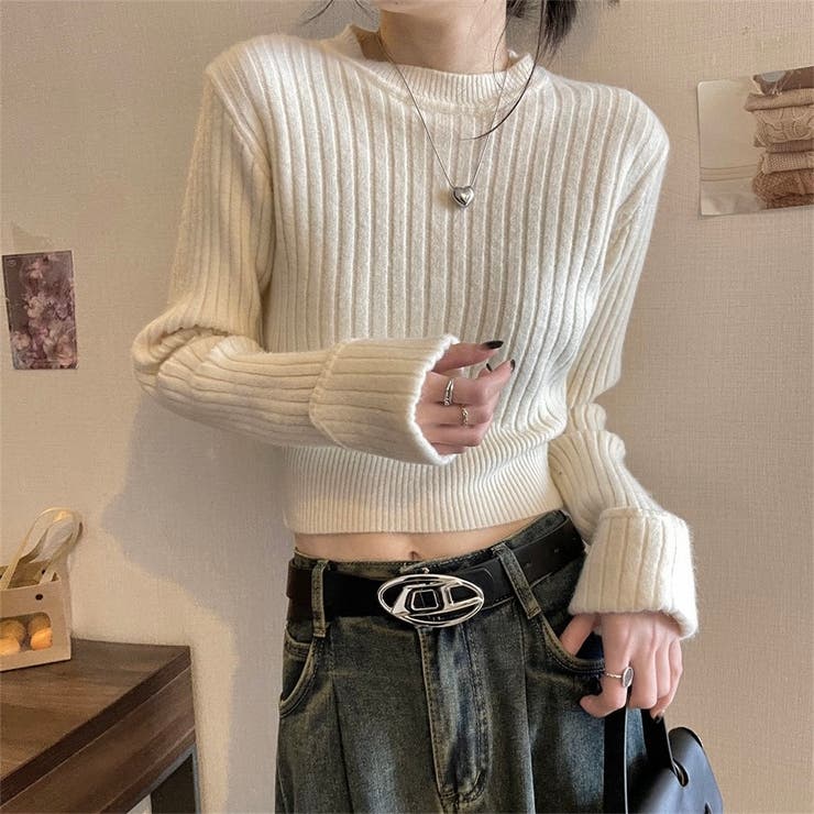 袖口ダブルクロップド丈ニット | LADY LIKE  | 詳細画像10 