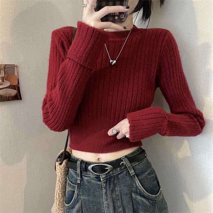 袖口ダブルクロップド丈ニット | LADY LIKE  | 詳細画像19 