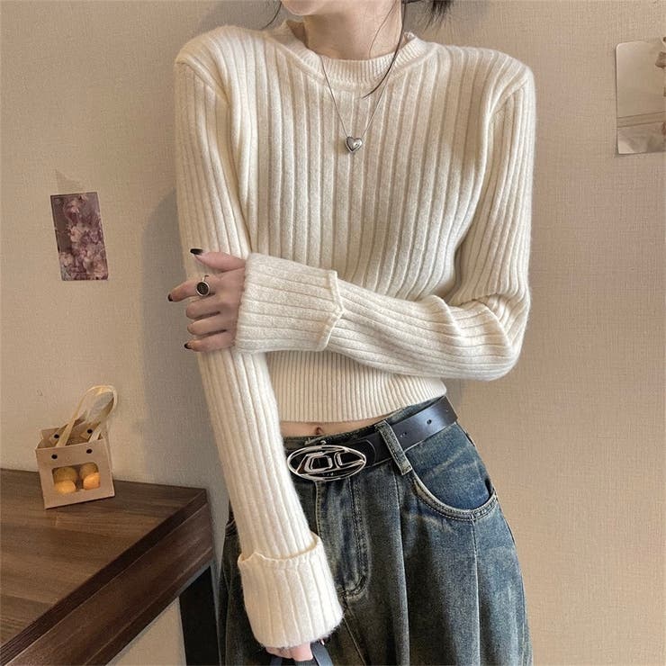 袖口ダブルクロップド丈ニット | LADY LIKE  | 詳細画像8 