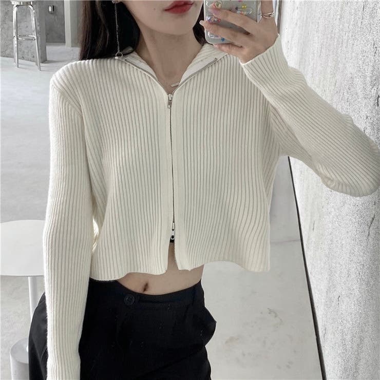 ダブルジップコンパクトニットパーカー | LADY LIKE  | 詳細画像2 