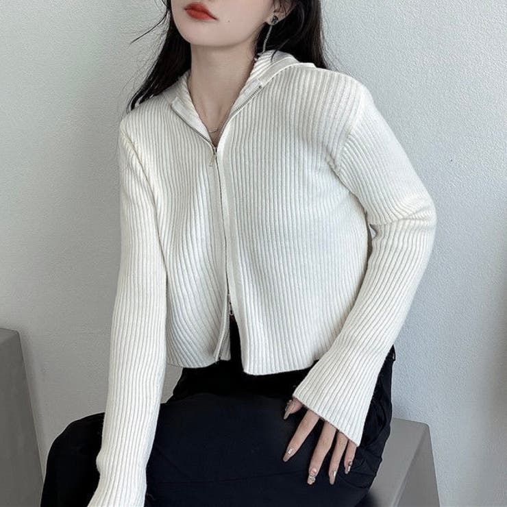 ダブルジップコンパクトニットパーカー | LADY LIKE  | 詳細画像3 