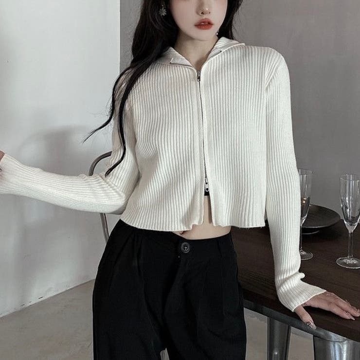 ダブルジップコンパクトニットパーカー | LADY LIKE  | 詳細画像4 