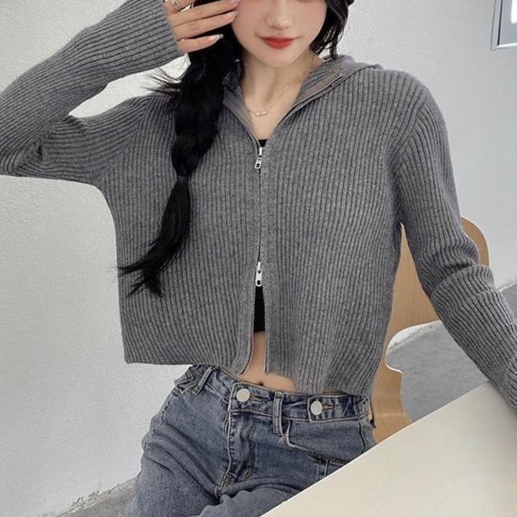 ダブルジップコンパクトニットパーカー | LADY LIKE  | 詳細画像7 