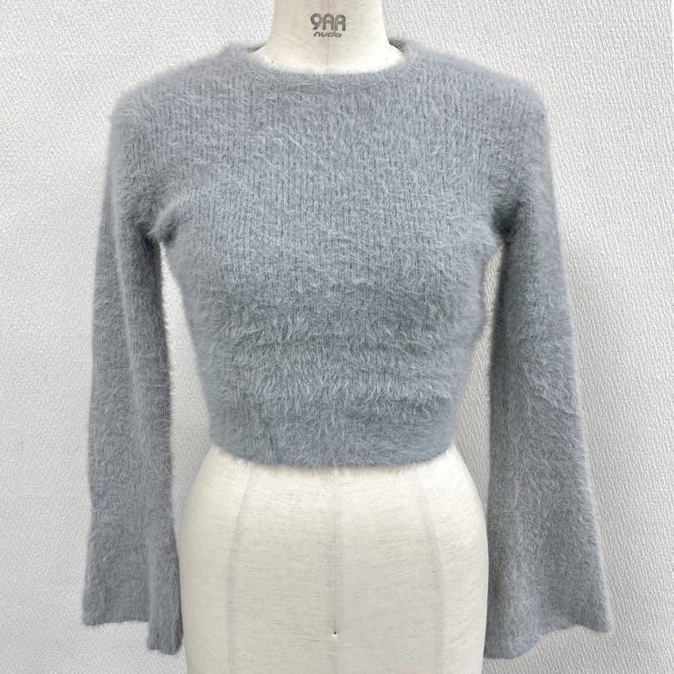 クロップド丈ベルスリーブシャギーニット | LADY LIKE  | 詳細画像10 