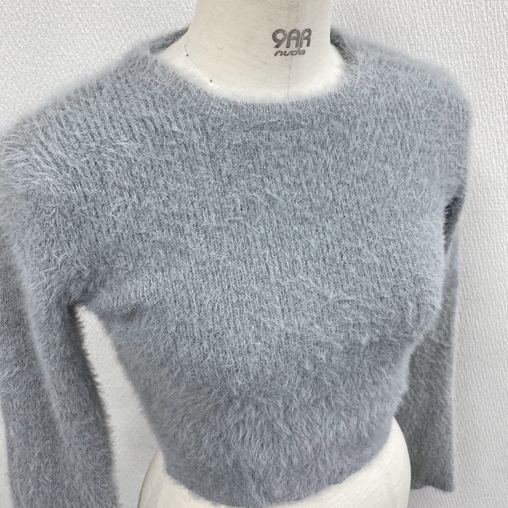 クロップド丈ベルスリーブシャギーニット | LADY LIKE  | 詳細画像11 