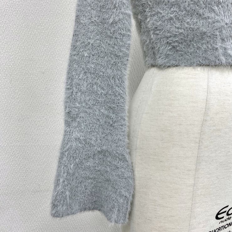 クロップド丈ベルスリーブシャギーニット | LADY LIKE  | 詳細画像12 