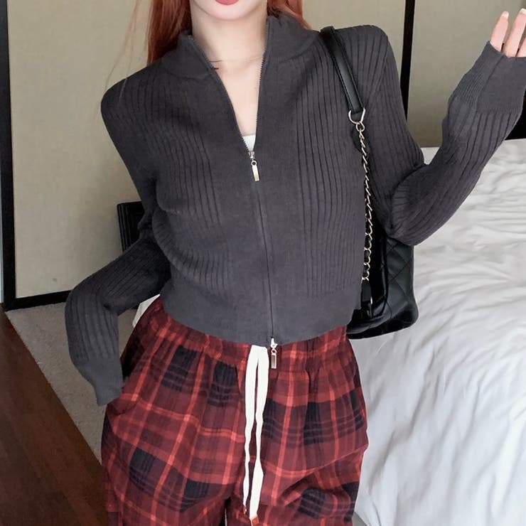 ダブルジップモックネックリブニット | LADY LIKE  | 詳細画像12 