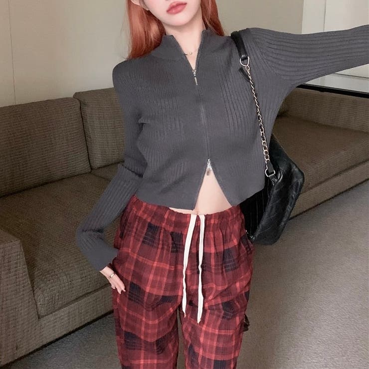 ダブルジップモックネックリブニット | LADY LIKE  | 詳細画像13 