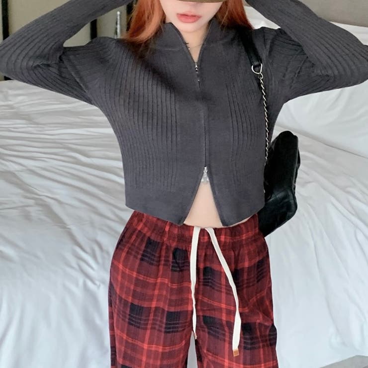 ダブルジップモックネックリブニット | LADY LIKE  | 詳細画像14 