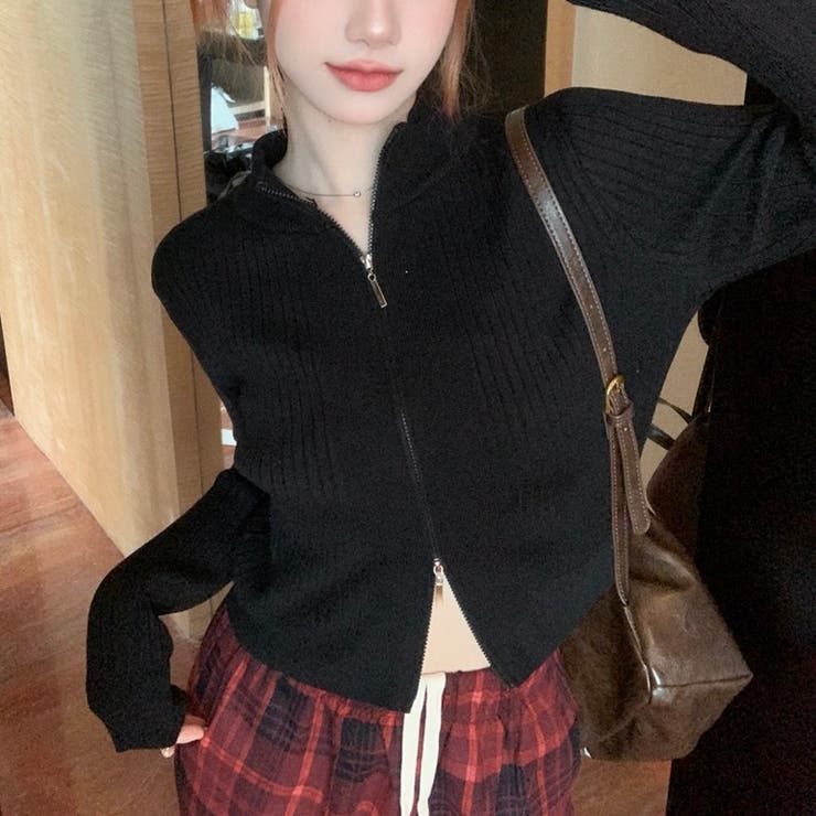 ダブルジップモックネックリブニット | LADY LIKE  | 詳細画像2 