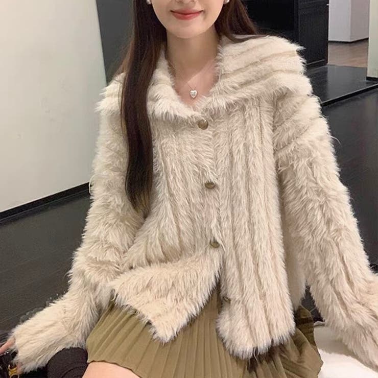 メタルボタン襟付きカーディガン | LADY LIKE  | 詳細画像2 