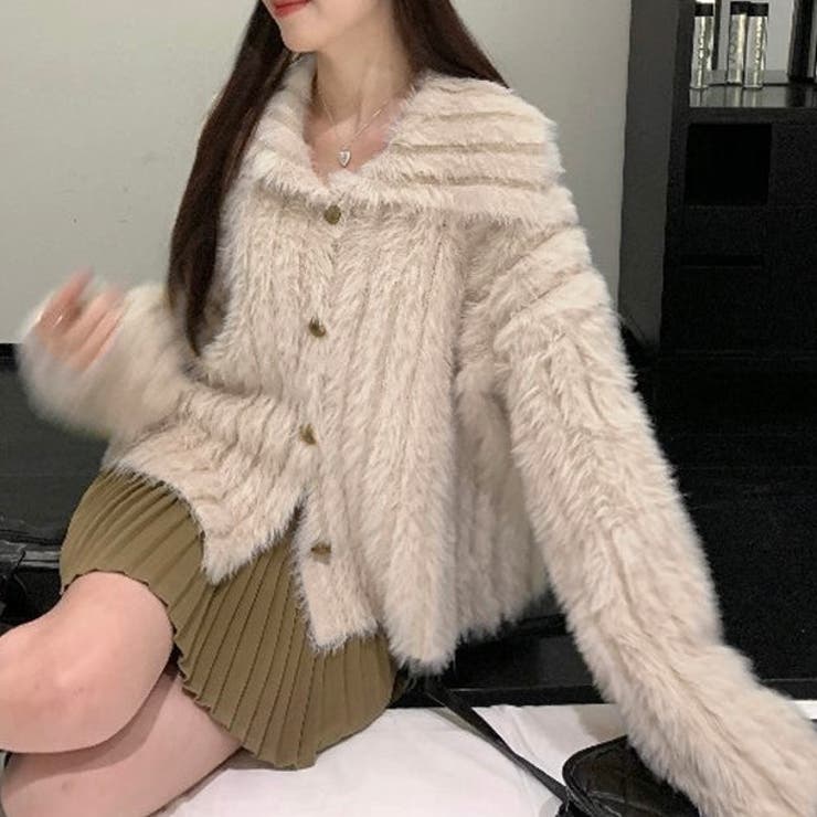 メタルボタン襟付きカーディガン | LADY LIKE  | 詳細画像3 