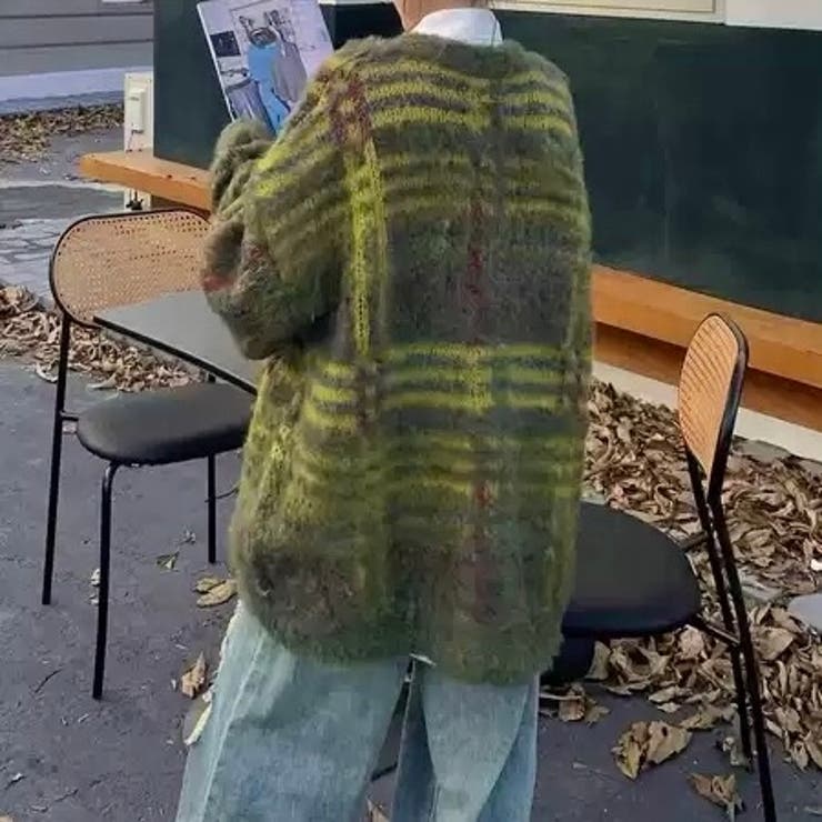 丸首チェックオーバーサイズカーディガン | LADY LIKE  | 詳細画像10 