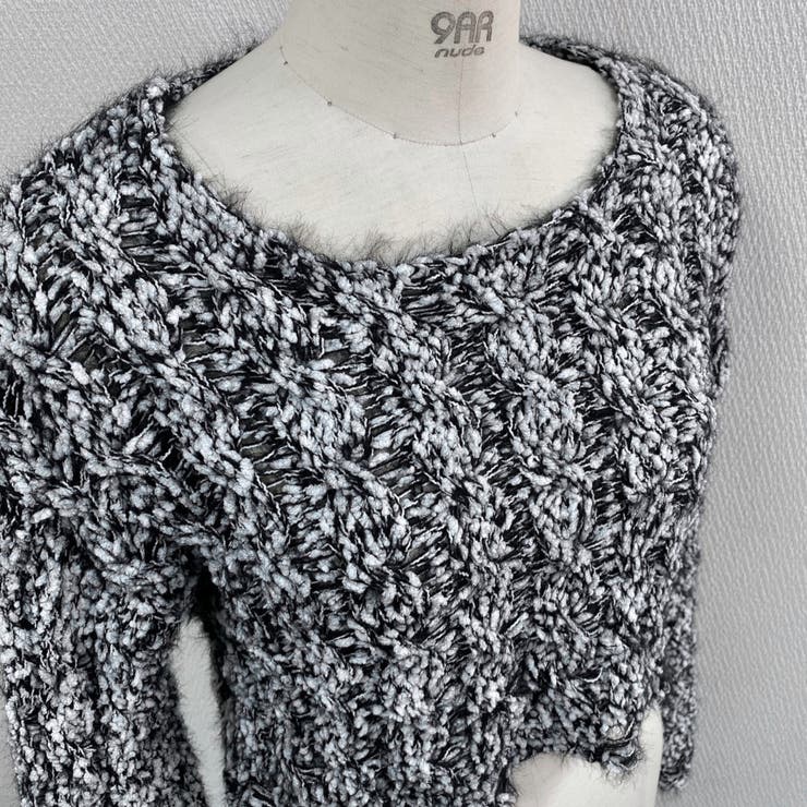 クロップド丈モール素材ゆるニット | LADY LIKE  | 詳細画像9 