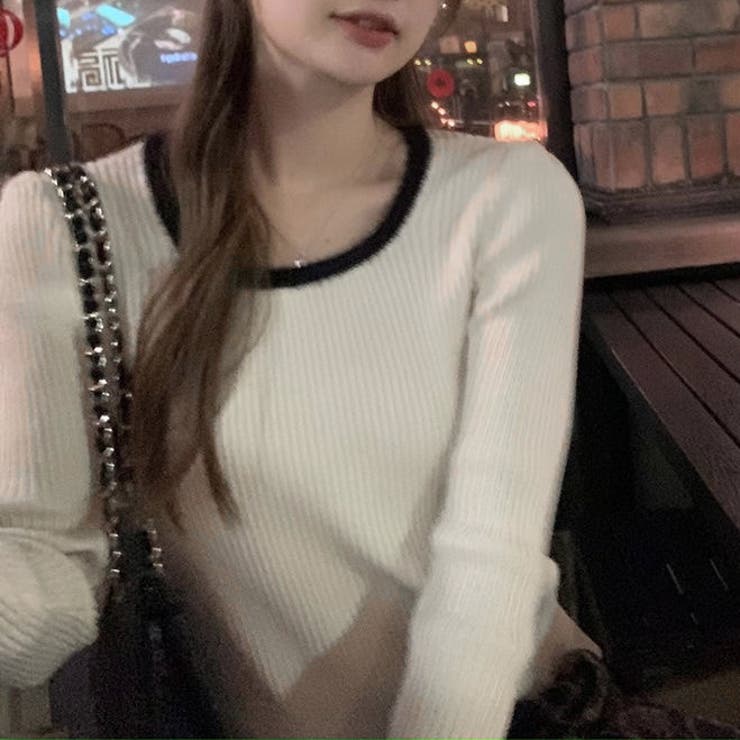 バイカラーフレアスリーブリブニット | LADY LIKE  | 詳細画像3 