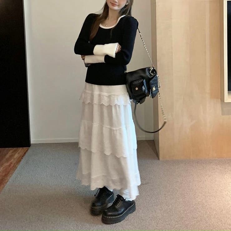 バイカラーフレアスリーブリブニット | LADY LIKE  | 詳細画像6 