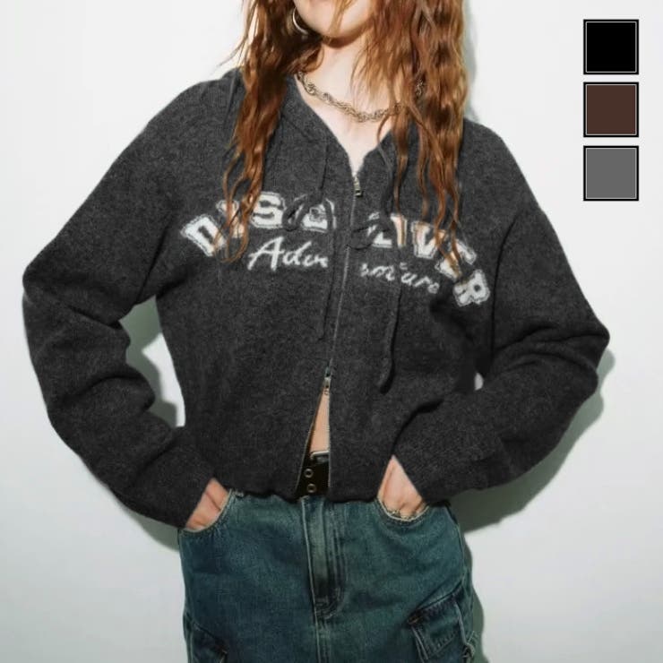 カレッジロゴニットパーカー | LADY LIKE  | 詳細画像1 