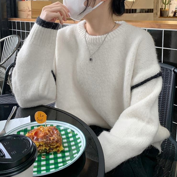 ラインアクセントバイカラーニット | LADY LIKE  | 詳細画像3 