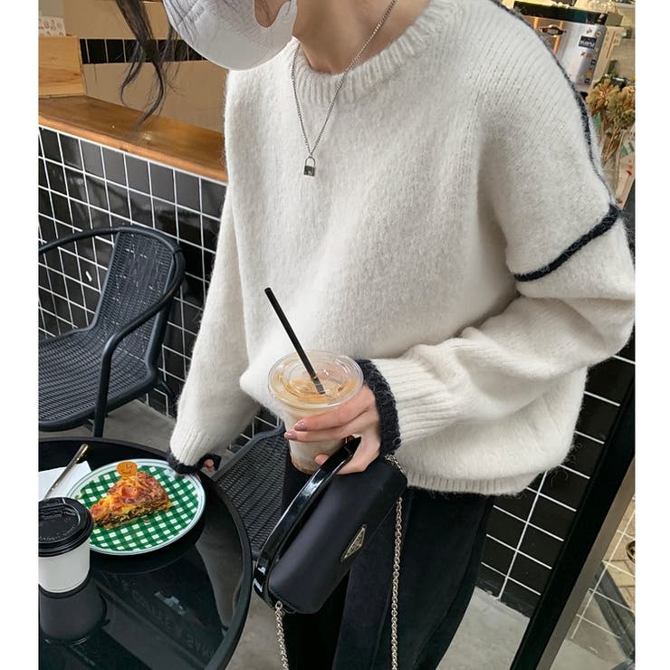 ラインアクセントバイカラーニット | LADY LIKE  | 詳細画像4 