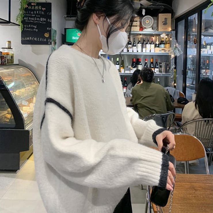 ラインアクセントバイカラーニット | LADY LIKE  | 詳細画像5 