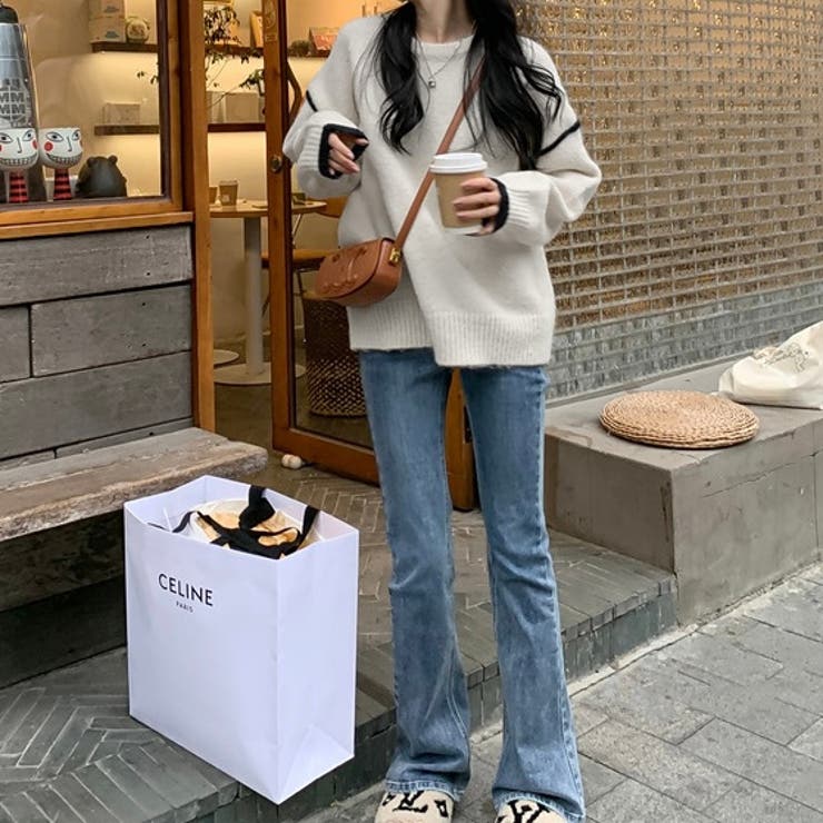 ラインアクセントバイカラーニット | LADY LIKE  | 詳細画像6 