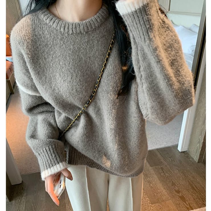 ラインアクセントバイカラーニット | LADY LIKE  | 詳細画像8 