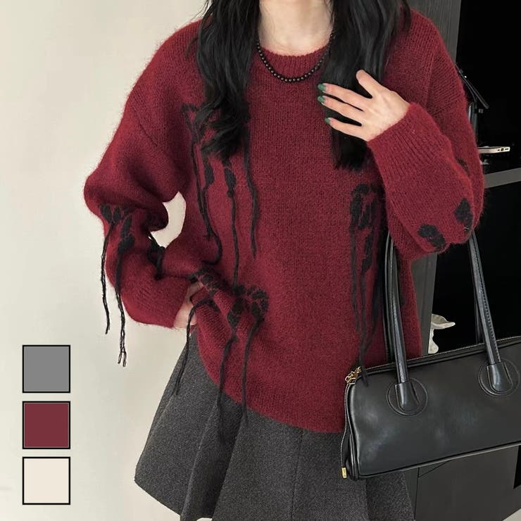 リボンデザインゆったりニット | LADY LIKE  | 詳細画像1 