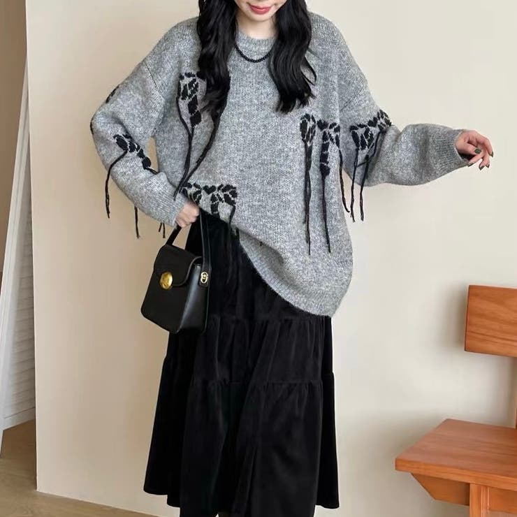 リボンデザインゆったりニット | LADY LIKE  | 詳細画像4 