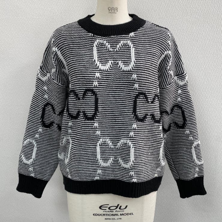 英字モチーフ丸首ニット | LADY LIKE  | 詳細画像5 