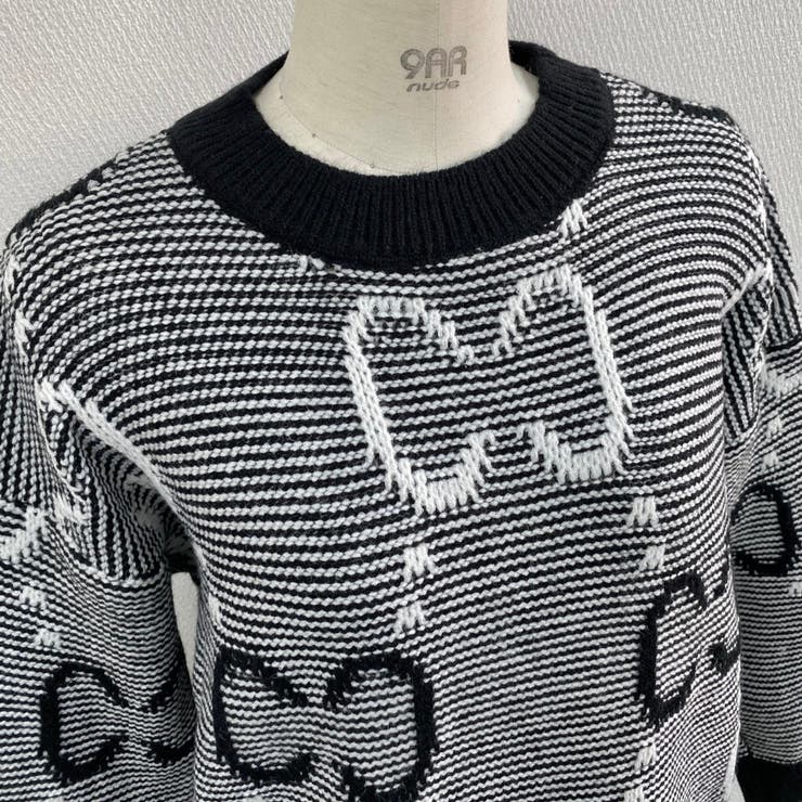 英字モチーフ丸首ニット | LADY LIKE  | 詳細画像6 