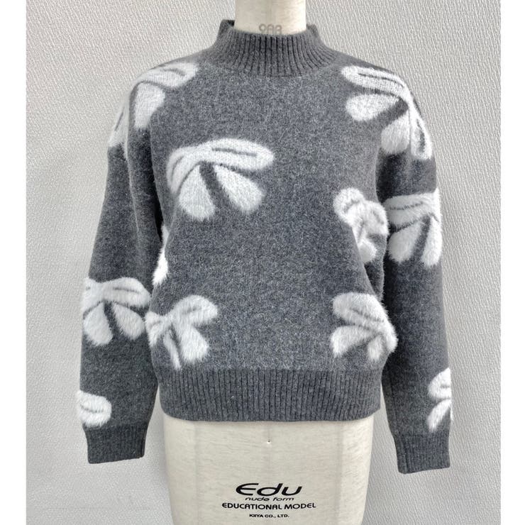 リボン柄モックネックニット | LADY LIKE  | 詳細画像5 