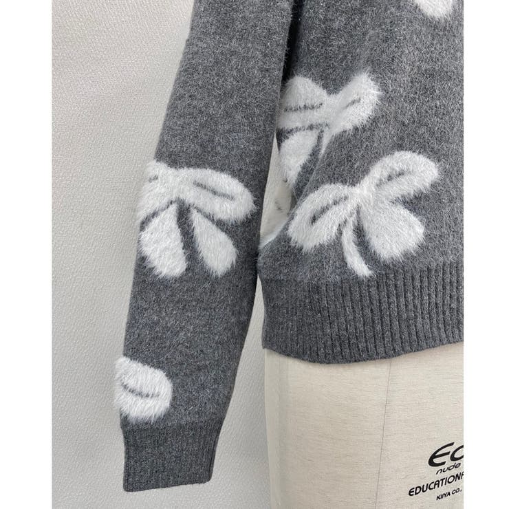 リボン柄モックネックニット | LADY LIKE  | 詳細画像8 