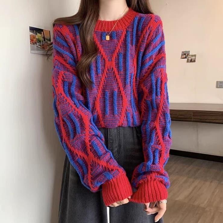 凹凸アート柄ニット | LADY LIKE  | 詳細画像1 